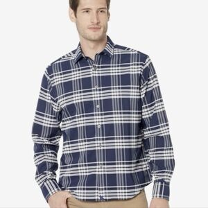 UNTUCKit Delucca blue wrinkle-free performance plaid button-down shirt